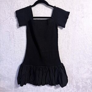 H&M | Dresses | Hm Womens Size M Fitted Black Knit Sweater Dress With Tie |  Poshmark